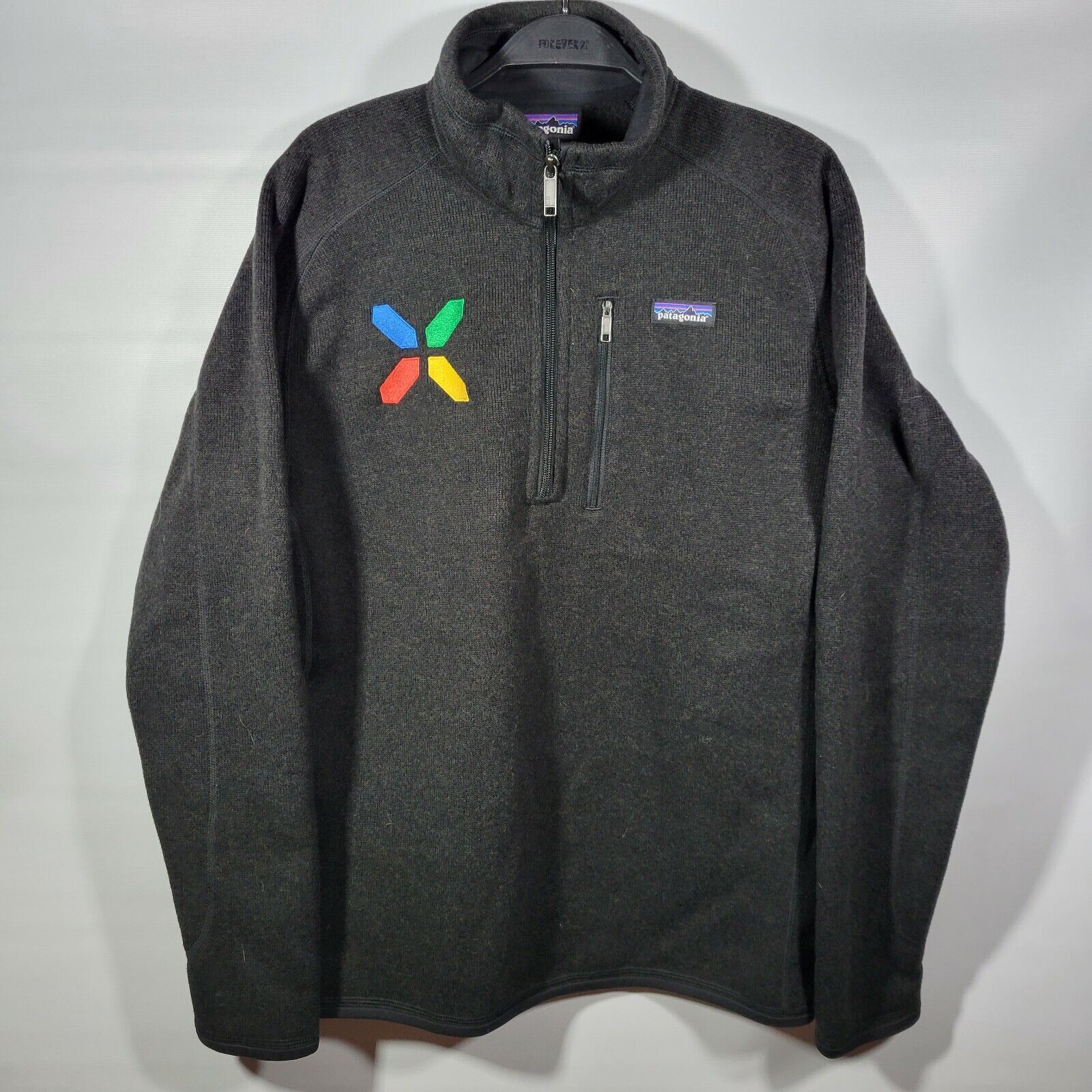 Patagonia Mens Gray Better Sweater 14 Zip Fleece Jacket Google Nexus Logo Sz M